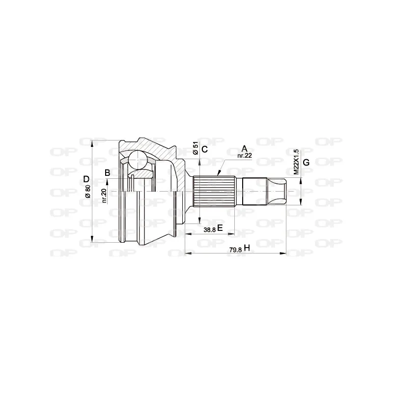 Embout de cardan avant (kit de réparation) OPEN PARTS CVJ5305.10
