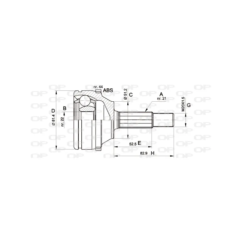 Embout de cardan avant (kit de réparation) OPEN PARTS CVJ5306.10