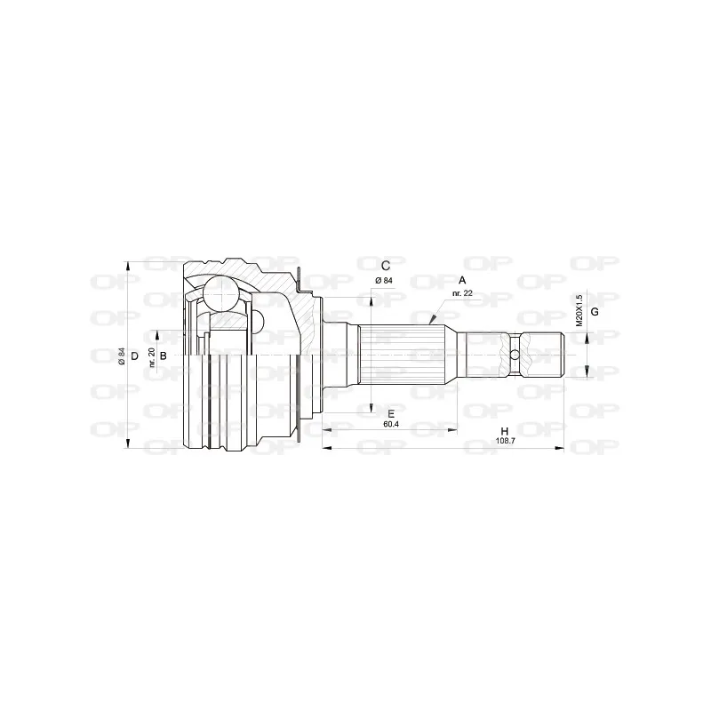 Embout de cardan avant (kit de réparation) OPEN PARTS CVJ5307.10