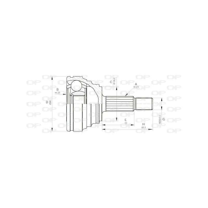 Embout de cardan avant (kit de réparation) OPEN PARTS CVJ5312.10