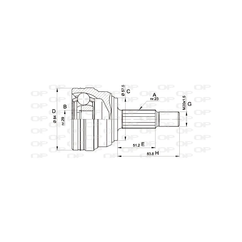 Embout de cardan avant (kit de réparation) OPEN PARTS CVJ5313.10