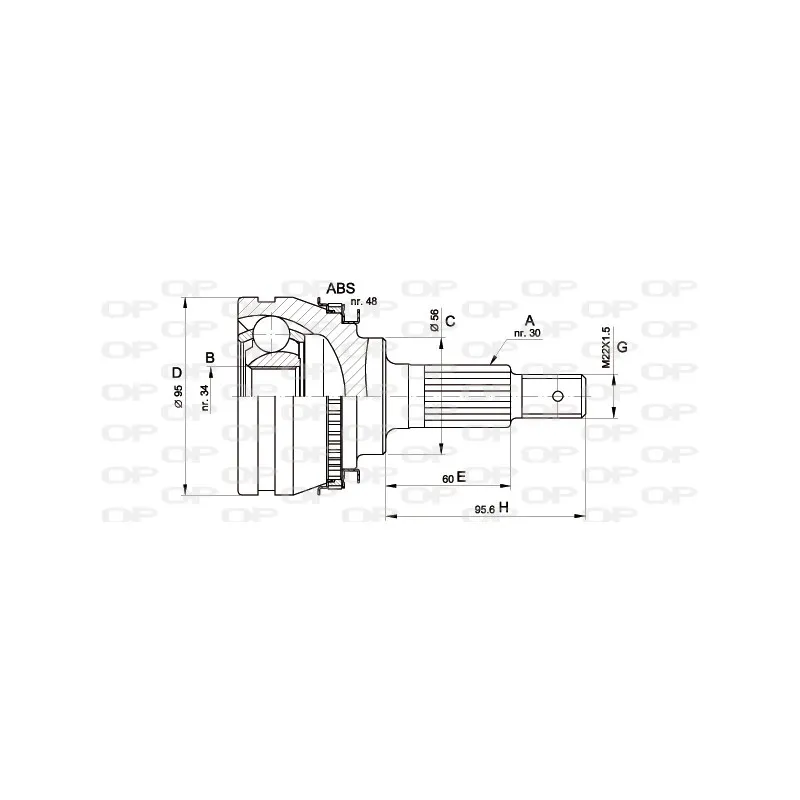 Embout de cardan avant (kit de réparation) OPEN PARTS CVJ5321.10