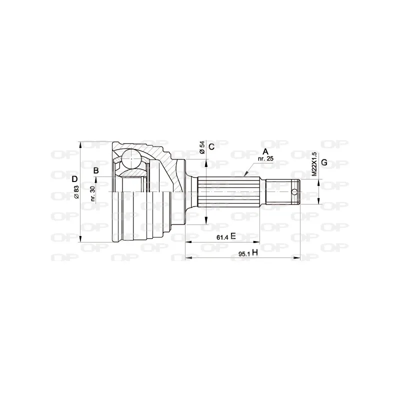 Embout de cardan avant (kit de réparation) OPEN PARTS CVJ5325.10