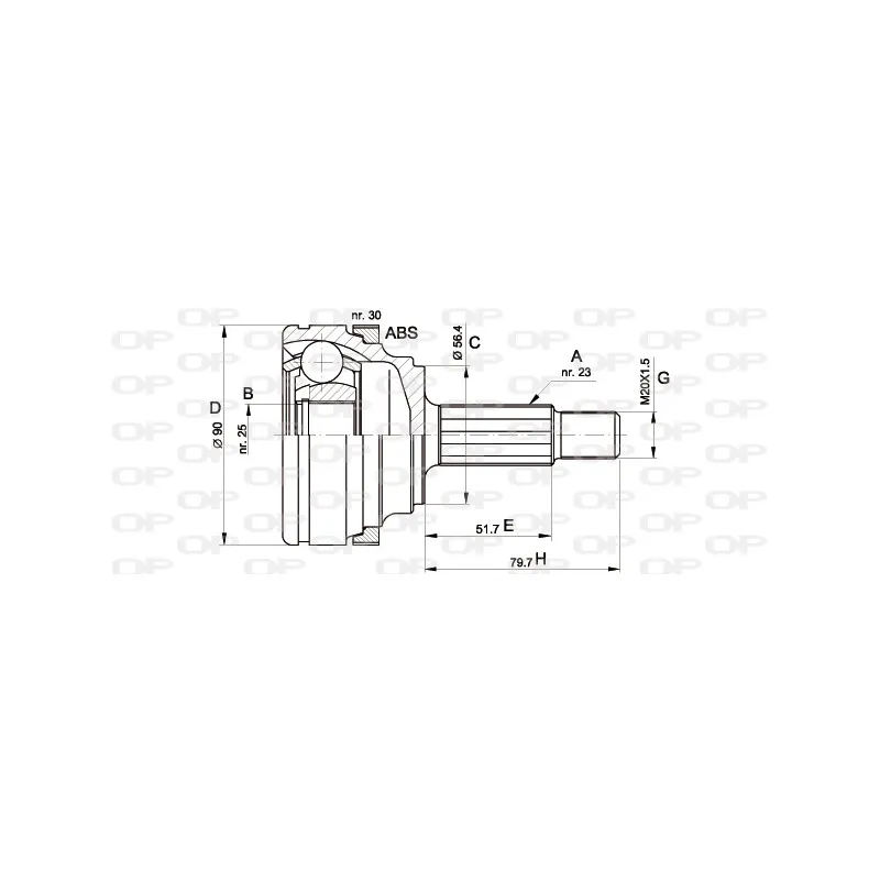 Embout de cardan avant (kit de réparation) OPEN PARTS CVJ5332.10