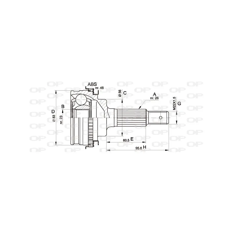 Embout de cardan avant (kit de réparation) OPEN PARTS CVJ5337.10