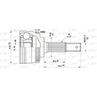 Embout de cardan avant (kit de réparation) OPEN PARTS CVJ5339.10