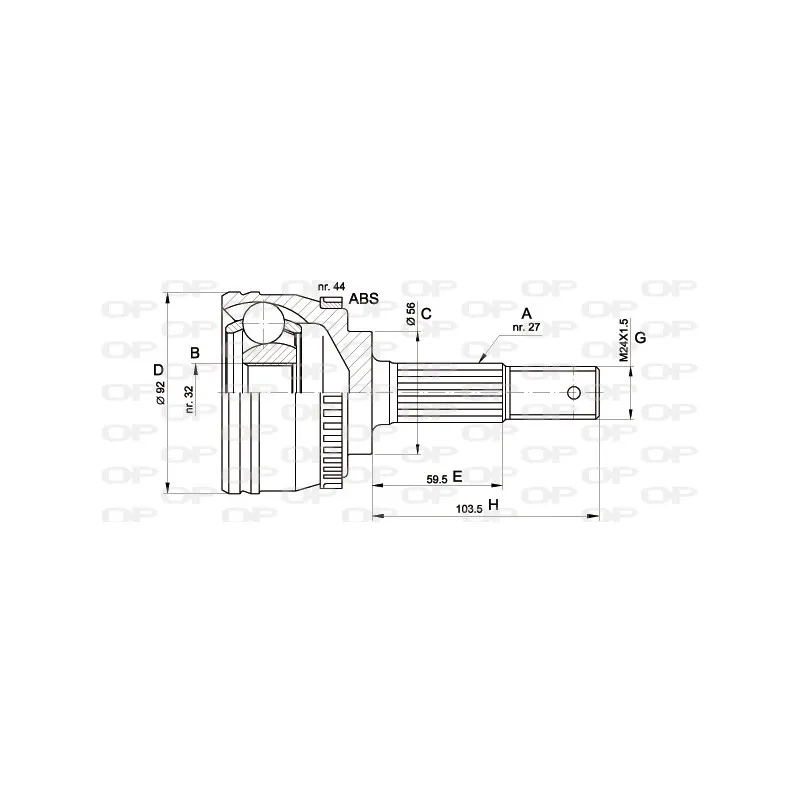 Embout de cardan avant (kit de réparation) OPEN PARTS CVJ5339.10