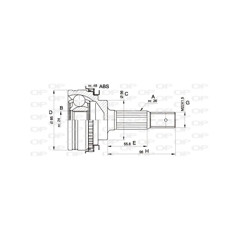 Embout de cardan avant (kit de réparation) OPEN PARTS CVJ5341.10