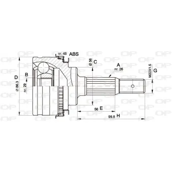 Embout de cardan avant (kit de réparation) OPEN PARTS CVJ5342.10