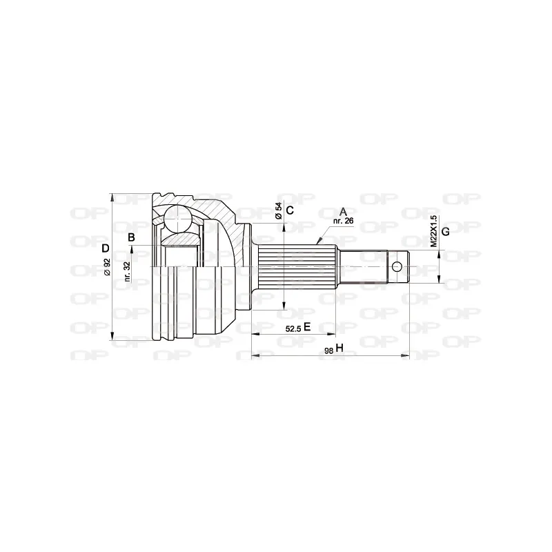 Embout de cardan avant (kit de réparation) OPEN PARTS CVJ5345.10