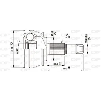Embout de cardan avant (kit de réparation) OPEN PARTS CVJ5346.10