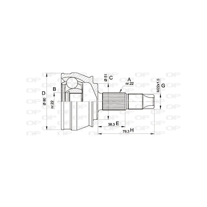 Embout de cardan avant (kit de réparation) OPEN PARTS CVJ5346.10