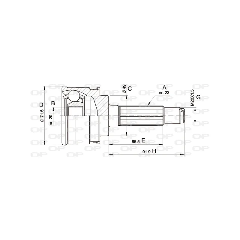 Embout de cardan avant (kit de réparation) OPEN PARTS CVJ5348.10