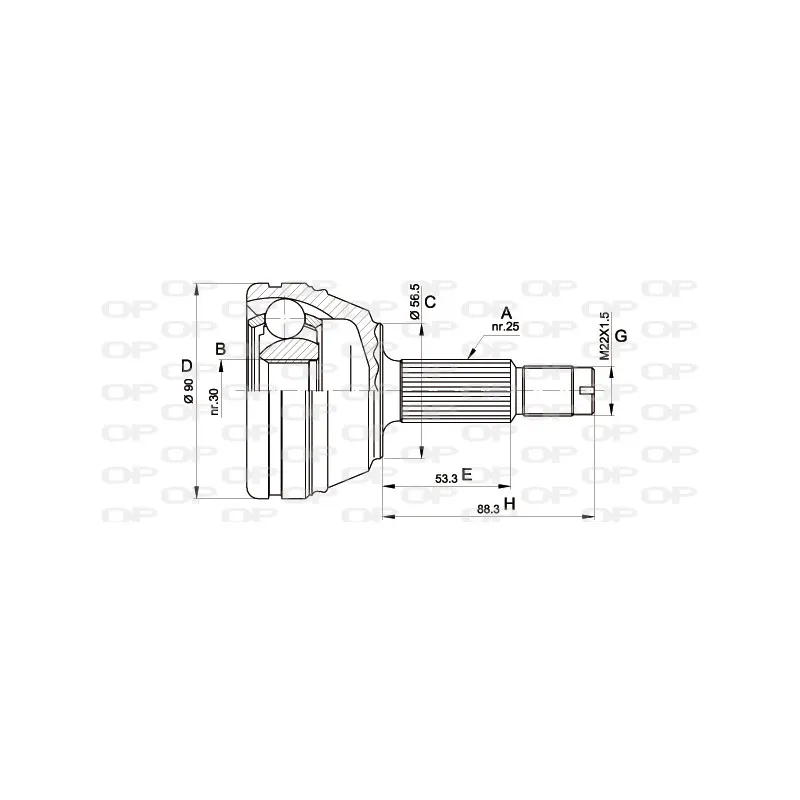 Embout de cardan avant (kit de réparation) OPEN PARTS CVJ5351.10