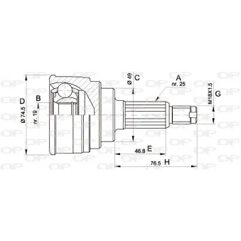 Embout de cardan avant (kit de réparation) OPEN PARTS CVJ5352.10
