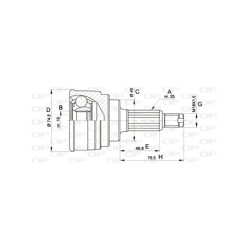 Embout de cardan avant (kit de réparation) OPEN PARTS CVJ5352.10