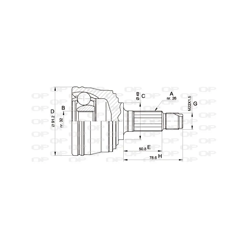 Embout de cardan avant (kit de réparation) OPEN PARTS CVJ5353.10