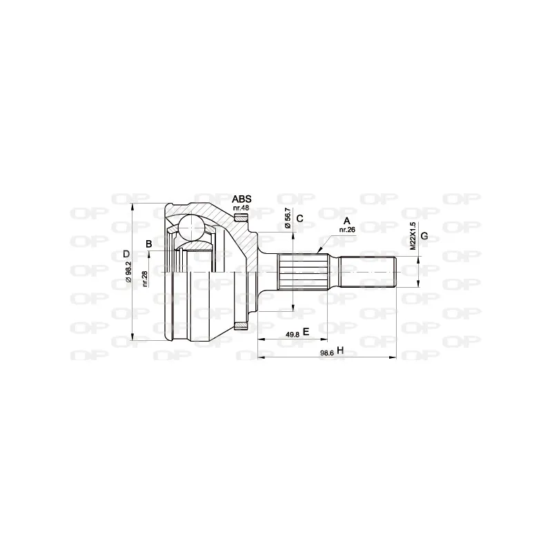 Embout de cardan avant (kit de réparation) OPEN PARTS CVJ5355.10