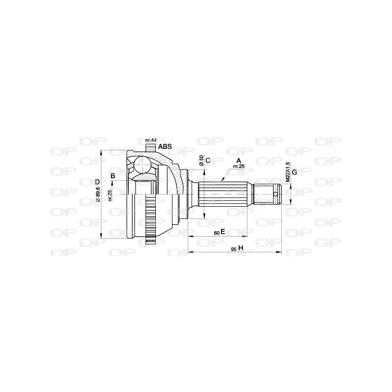 Embout de cardan avant (kit de réparation) OPEN PARTS CVJ5357.10