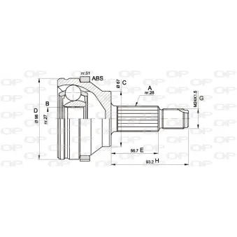 Embout de cardan avant (kit de réparation) OPEN PARTS CVJ5358.10