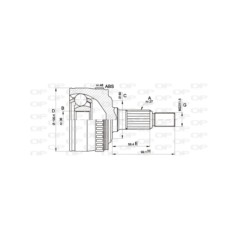 Embout de cardan avant (kit de réparation) OPEN PARTS CVJ5360.10