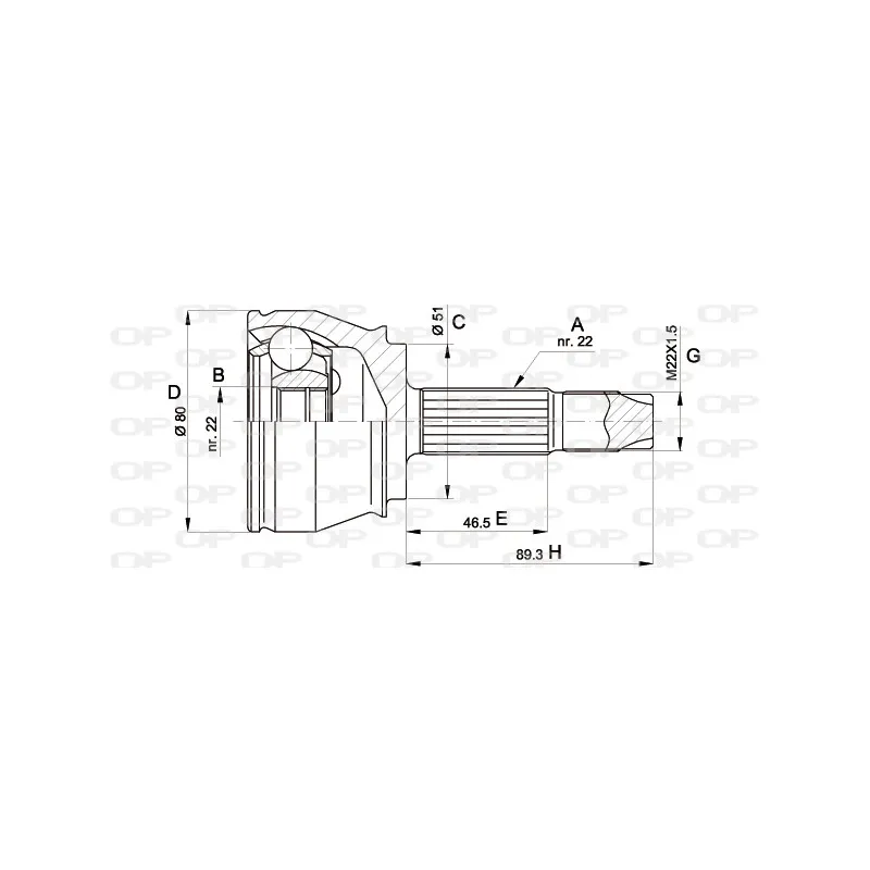 Embout de cardan avant (kit de réparation) OPEN PARTS CVJ5361.10