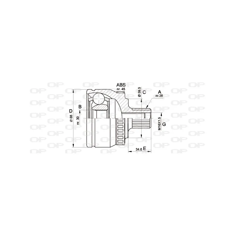 Embout de cardan avant (kit de réparation) OPEN PARTS CVJ5364.10