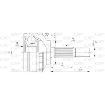 Embout de cardan avant (kit de réparation) OPEN PARTS