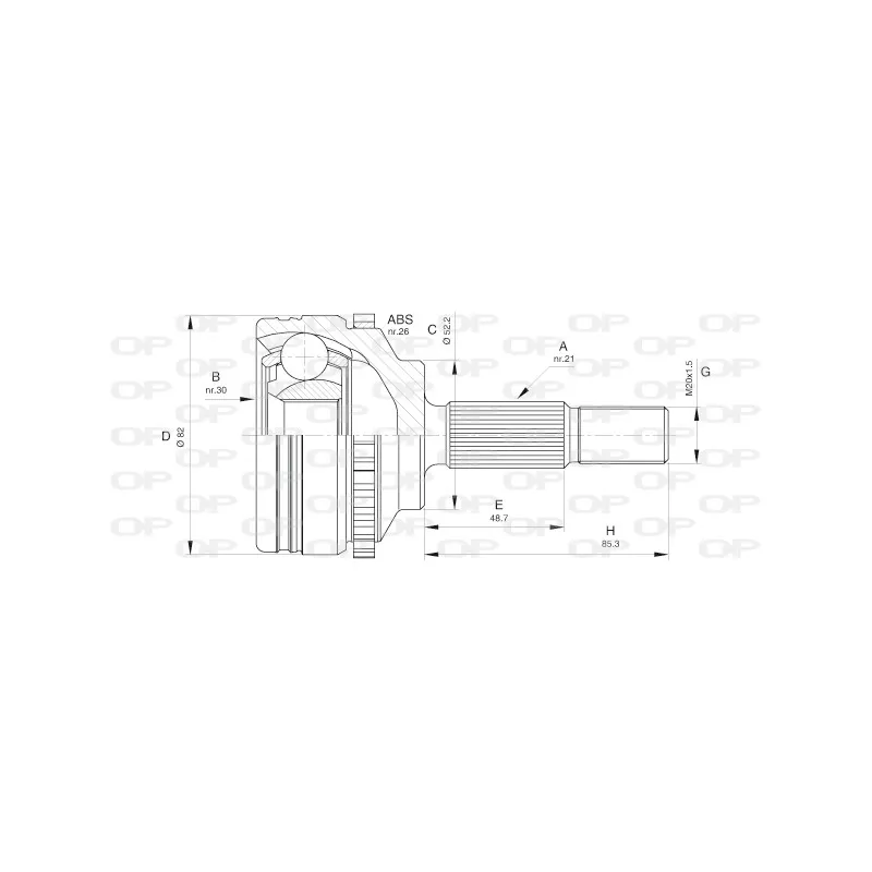 Embout de cardan avant (kit de réparation) OPEN PARTS CVJ5365.10