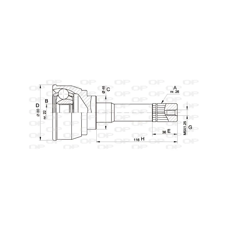Embout de cardan avant (kit de réparation) OPEN PARTS CVJ5367.10