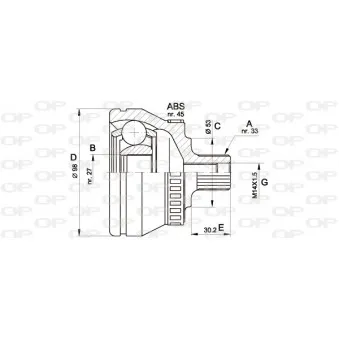 Embout de cardan avant (kit de réparation) OPEN PARTS