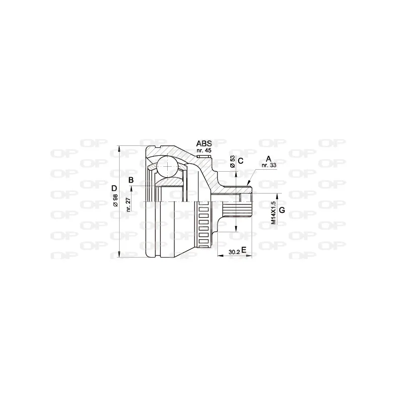 Embout de cardan avant (kit de réparation) OPEN PARTS CVJ5368.10