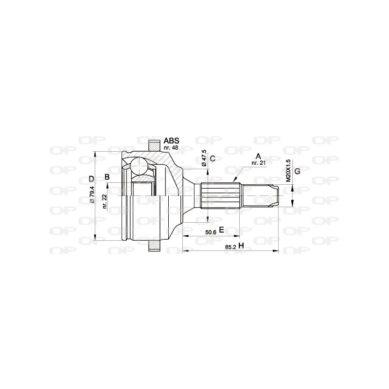 Embout de cardan avant (kit de réparation) OPEN PARTS CVJ5369.10