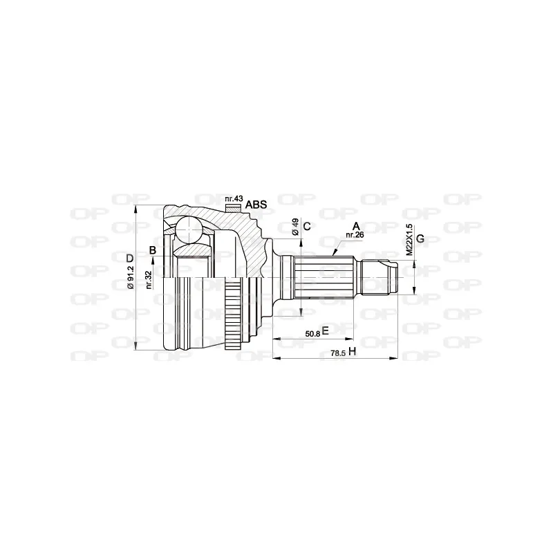 Embout de cardan avant (kit de réparation) OPEN PARTS CVJ5370.10