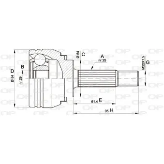 Embout de cardan avant (kit de réparation) OPEN PARTS CVJ5372.10