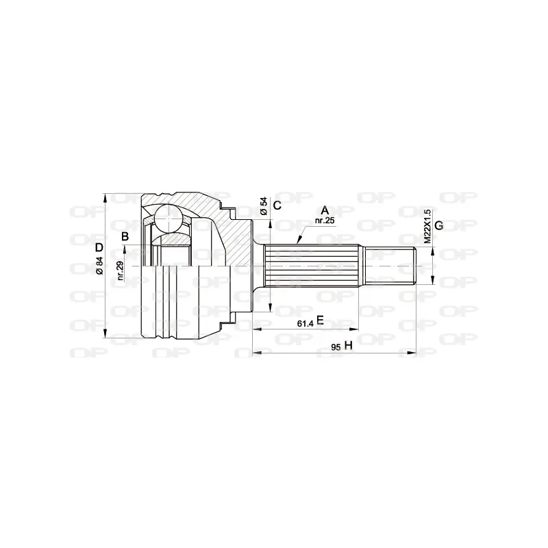 Embout de cardan avant (kit de réparation) OPEN PARTS CVJ5372.10