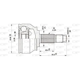 Embout de cardan avant (kit de réparation) OPEN PARTS CVJ5374.10
