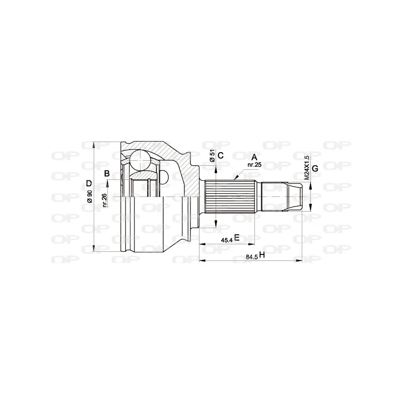 Embout de cardan avant (kit de réparation) OPEN PARTS CVJ5374.10