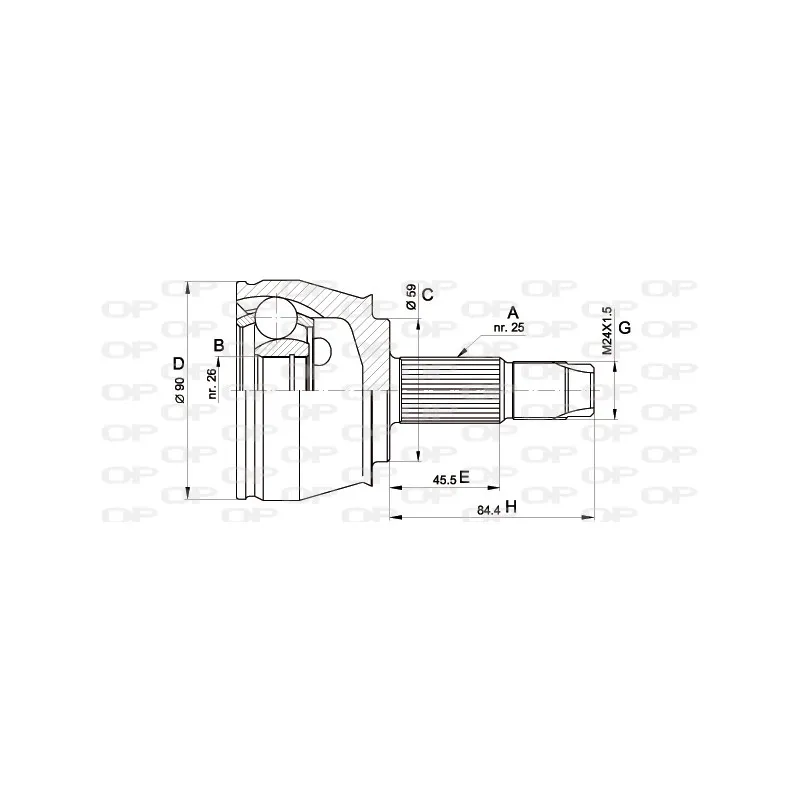 Embout de cardan avant (kit de réparation) OPEN PARTS CVJ5375.10