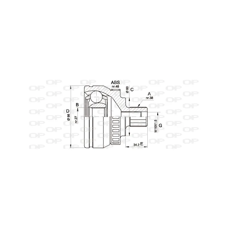 Embout de cardan avant (kit de réparation) OPEN PARTS CVJ5376.10