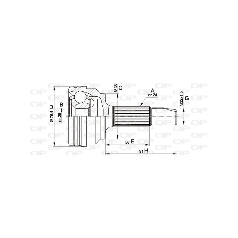 Embout de cardan avant (kit de réparation) OPEN PARTS CVJ5379.10