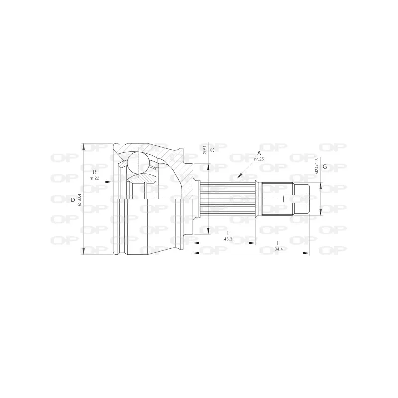 Embout de cardan avant (kit de réparation) OPEN PARTS CVJ5383.10