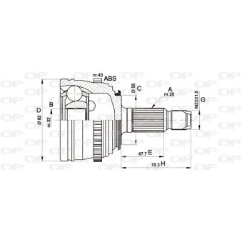 Embout de cardan avant (kit de réparation) OPEN PARTS CVJ5386.10