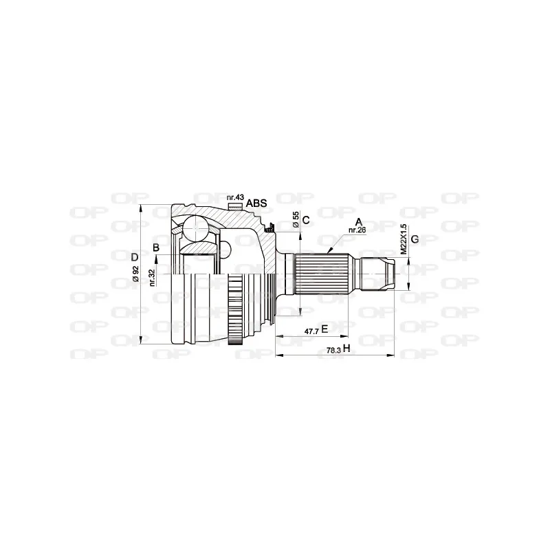 Embout de cardan avant (kit de réparation) OPEN PARTS CVJ5386.10