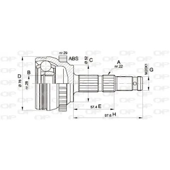 Embout de cardan avant (kit de réparation) OPEN PARTS