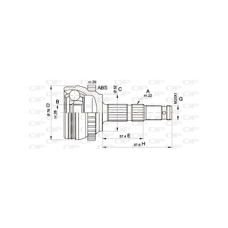 Embout de cardan avant (kit de réparation) OPEN PARTS CVJ5387.10