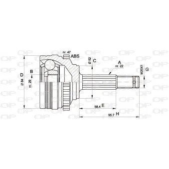 Embout de cardan avant (kit de réparation) OPEN PARTS CVJ5388.10