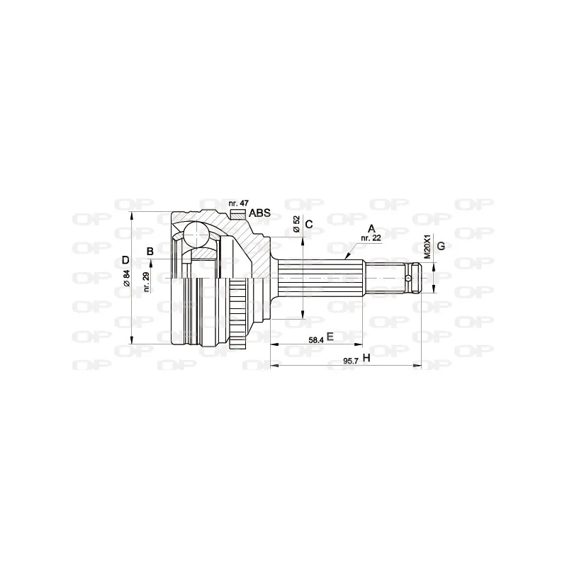 Embout de cardan avant (kit de réparation) OPEN PARTS CVJ5388.10