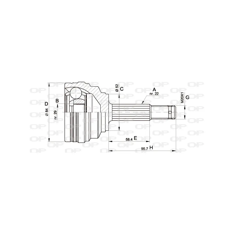 Embout de cardan avant (kit de réparation) OPEN PARTS CVJ5389.10
