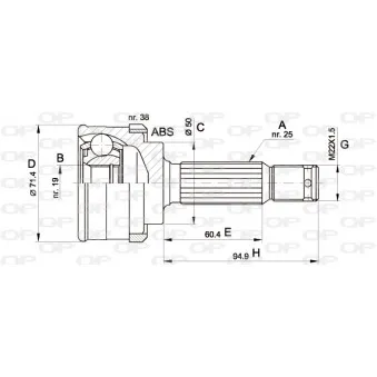 Embout de cardan avant (kit de réparation) OPEN PARTS CVJ5393.10